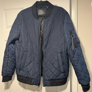 Calvin Klein Men's Blue Quilted Bomber Jacket